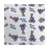 Camiseta informal de algodón de doble capa con estampado de conejo morado arrugado para primavera y verano, ropa para el hogar, trajes, telas al por mayor
