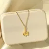 Não Desbota, Luxo Acessível, Titânio Exquisito Banhado a Ouro 18K Colar Árabe, Corrente de Clavícula Versátil e Fashionável Fabricante para Mulheres