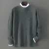 Suéter 100% Lana Pura para Hombre, Cuello Redondo, Tejido, Cálido, Suave, Agradable para la Piel, Moderno, Casual, Capa Base