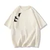Camiseta de Verano de Algodón Puro Holgada con Hombros Caídos Tallas Grandes Manga Corta para Mujer Diseño 2025 Nicho Estilo Americano Holgado Top de Media Manga