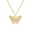 [Acero de titanio] Collar elegante y lujoso con diseño de mariposa y diamantes de imitación para mujer, cadena de clavícula que combina con todo, cadena de acero de titanio.