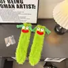 Meias de pelúcia de monstro engraçadas, feias e fofas para mulheres, outono e inverno, meias grossas quentes para o chão, meias de dormir para casa, meias de comprimento médio até a panturrilha