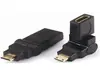 Adaptador HDMI macho a HDMI hembra MinI MinI 180 grados 360 grados giratorio Adaptador HDMI chapado en oro