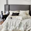 Estilo Pastoral Francés Orquídea Lyocell Tencel Verano Acolchado Lavable a Máquina Iones de Zinc Acondicionador de Aire Acolchado Verano Fresco Acolchado Juego de Cuatro Piezas