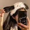 Faixa de Cabelo de Pelúcia para Lavar o Rosto e Maquiagem, Orelhas de Gato e Urso Fofas de Desenho Animado, Acessórios de Cabelo Femininos de Desenho Animado com Estampa de Leopardo, Novos Acessórios de Cabeça