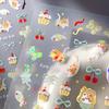 YITU - Figura de hormiga transparente, diseño de gato, flor, pegatina para uñas, colorida, linda caricatura, pegatina decorativa roja para internet, YT5001