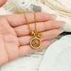 Bússola de Oito Tesouros Banhada a Ouro Rotativa Colar Estilo Novo Chinês Vintage com um Toque de Luxo Leve e Acabamento de Alta Qualidade, Gargantilha de Personalidade Retro e Estilo Elegante