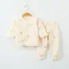 Ropa para recién nacidos estilo cuatro estaciones entrepierna abierta conjunto de protección para la barriga de cintura alta para bebé algodón puro Clase A ropa de monje para bebé recién nacido
