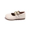 Sapatos Mary Jane Macios para Meninas 2025 Primavera e Outono Novos Sapatos Baixos com Saia e Gorro Estilo Suave Sapatos Pequenos de Couro