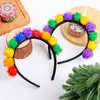 Diadema de Cabeza con Bola de Pelo de Purpurina Colorida de Carnaval Tocado Accesorios para Fiesta de Vacaciones Decoraciones Lindas de Hebilla para la Cabeza