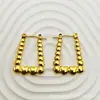 Moda Europea y Americana Pendientes de Acero Inoxidable Temperamento Dorado Versátiles Sensación de Alta Gama Resistentes al Color Retro Nicho Pendientes de Botón Adornos para Orejas