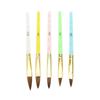 Set de 5 Bolígrafos de Cristal para Arte de Uñas, Bolígrafo Pintado y Tallado 2-10#, Bolígrafo de Pelo de Visón, Mango Grueso de 7 mm, Bolígrafo Acrílico Espiral