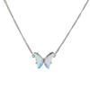 Collar con colgante de mariposa con diamantes de imitación y degradado láser transfronterizo para mujer, cadena de clavícula única y combinable con cualquier estilo de verano.