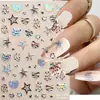 Redanco5D Relieve Ins Popular Pegatina para Uñas Arte de Uñas Estampado de Leopardo Brillo Corazón de Oro Triturado Pegatina Estéreo para Uñas He1573