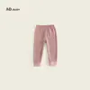 Pantalones de Niña Estilo Coreano Cómodos y Amigables con la Piel para Otoño 2025 Leggings Transpirables con Estampado de Letras Modernos
