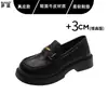 Mocassins de couro genuíno com sola grossa para mulheres, novidade outono 2026, sapatos de couro pequenos estilo britânico com bico redondo, sapatos Mary Jane estilo universitário