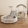 [Escada para Bebê com Escorregador para Uso Familiar Interno e Externo, Balanço para Crianças, Piscina de Bolinhas para Bebê, Bolas Oceânicas]