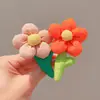 Pinza de Tela Linda para Niños Coreanos Flor Grande Bloques de Color Pinza Lateral Dopamina Lateral Frente Parte Posterior de la Cabeza Accesorio para el Cabello para Niñas