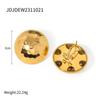 Pendientes redondos dorados transfronterizos de Amazon. Pendientes de diseño avanzado para mujer, de estilo europeo y americano, ligeros, de lujo y con temperamento que no se decoloran.