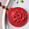 Pendente de Dragão Vermelho de Areia de Mina Crua Natural Pingente de Areia Imperial do Ano Desta Vida Presente para Homens e Mulheres