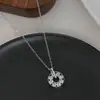 Novo Design Anel Simples Pingente de Zircônia Microcravejado Colar Feminino Luxo Acessível Estilo Nicho Ins Acessórios de Alto Padrão