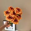 Buquê de Nove Cabeças de Rosas de Diamante Flores de Seda para Decoração de Celebração de Casamento, Flores Artificiais para Decoração de Casa, Flores para Corredor de Casamento