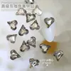 Broca de unha cinza marrom de alta qualidade Joias Cristal fundo pontudo Diamante grande Machado de amor Coração torto Quadrado gordo Acessórios em formato de unha