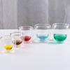 Taza en forma de huevo sin asa, taza en forma de huevo de vidrio aislado de doble capa engrosado, taza de café transparente aislada para el hogar, taza de agua sin asa