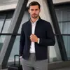 Chaqueta de hombre transfronteriza, modelo primavera y otoño 2026, cuello alto, versión con cremallera, adecuada para personas jóvenes y de mediana edad, para negocios formales, negocios informales, ir al trabajo y uso casual