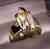 Heyeng Suministro Transfronterizo Anillo Nuevo Geométrico para Mujer con Diamante de Zircón Electrochapado Popular Europeo y Americano para Compromiso Joyería de Mano