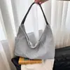 Listras Azuis RefrescantesEstilo Coreano de Nicho! Bolsa de Lona Grande Capacidade Casual Fashionável 2026 Nova Bolsa para o Dia a Dia
