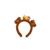 Diadema de felpa de gato marrón lindo para mujer, máscara para lavar la cara, diadema antideslizante, accesorios para el cabello dulces e infantiles al por mayor