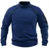 Suéter para hombre de punto cruzado europeo y americano, otoño e invierno, cálido, holgado, color liso, para exteriores, cálido, transpirable, táctico, ropa para hombre
