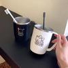 Taza de Lavado Estilo Japonés de Acero Inoxidable 304, Taza para Cepillarse los Dientes Anticaída con Asa, Taza para Enjuague Bucal Sencilla y Linda para una Familia de Tres