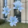 3 Lírios Dourados Estilo Monet Flores Artificiais para Casamento e Decoração de Casa Flores Magnólia Falsas Atacado