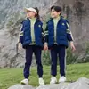 Roupas de outono e inverno, roupas de assalto, terno, jardim de infância, alunos do ensino fundamental, uniformes escolares, uniformes de classe para crianças, apresentações esportivas, terno de três peças