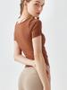 Venta de liquidación: Camiseta Interior de Lycra para Mujer, Verano, Cuello Bajo, Manga Corta, para Correr, Fitness, Deportes, Secado Rápido, Ropa de Yoga