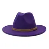 AliExpress Amazon novo chapéu de casal para homens e mulheres chapéu coco de lã aba reta aba grande aba reta chapéu Jazz MNDJS446