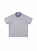 Camiseta Vintage Simple de Contraste de Color con Costuras a Cuadros de Manga Corta para Hombre y Mujer Verano 2025 Nueva Camiseta Polo