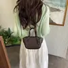 Bolso cubo retro de mano estilo coreano para mujer, nuevo bolso de mano de moda 2026, bolso versátil tejido para hombro y cruzado