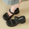 Sandalias de tacón alto sin cordones para mujer, estilo de hada, sandalias romanas de alta gama, nuevas sandalias de cuña con plataforma gruesa para verano 2026 para mujer