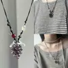 Collar Morado Uva Dopamina Frutal de Colores para Mujer, Accesorio de Cuerda Trenzada Hecho a Mano, Estilo Simple y Fresco, Cadena para Clavícula Personalizada