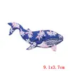 Parches bordados de ballena de color de dibujos animados del fabricante en stock, pegatinas para bricolaje con adhesivo, lavables, pegatinas para tela de ropa
