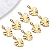 Colgante de Acero Inoxidable con Forma de Corazón y Estrella de Cinco Puntas con Patrón Dorado, Dijes en Forma de Corazón para Pulseras y Collares, Accesorios para Joyería DIY
