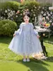 Vestido de Princesa Elsa para Niñas, Nuevo Estilo Frozen Primavera/Otoño 2026, Vestido de Cumpleaños de Tul Abullonado, Vestido Infantil Elsa