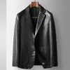 Traje Casual para Hombre 2026 Otoño e Invierno Chaqueta de Cuero PU de Botonadura Única Lujo Juvenil Atuendo de Cuero Chaqueta de Traje de Moda