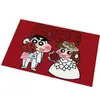 Rojo Palabra Feliz Shin-Chan Círculo de Seda Alfombrilla para Entrada de Boda Puerta de Entrada Alfombrilla Antideslizante Alfombra de Entrada del Hogar