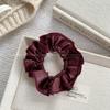 Temperamento de Otoño Rojo Ancora Cuero PU Anillo de Anilla Grande Lazo Alto Sentido Industria Pesada Encaje Plegable Anillo para el Cabello Marrón Accesorios para el Cabello