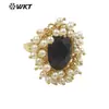 MPR071 anillo grande exagerado de perla artificial de piedra preciosa de color natural clásico se puede usar como anillo de fiesta Joyería