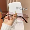 Nuevas Gafas de Sol Cuadradas Sin Marco Sensación Visual de Alta Definición Gafas de Sol Unisex Protección Solar Gafas de Protección Solar Versátiles